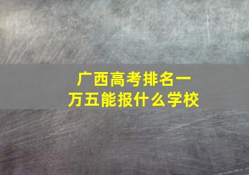 广西高考排名一万五能报什么学校