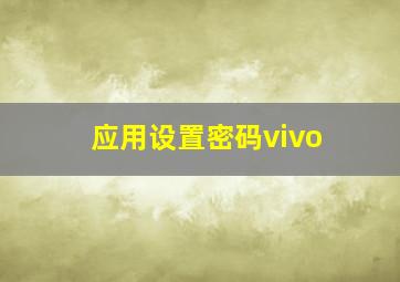 应用设置密码vivo