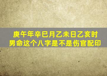 庚午年辛巳月乙未日乙亥时男命这个八字是不是伤官配印