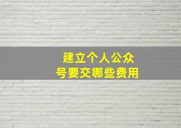 建立个人公众号要交哪些费用