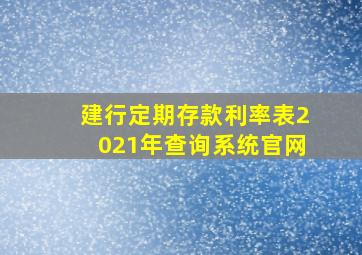 建行定期存款利率表2021年查询系统官网