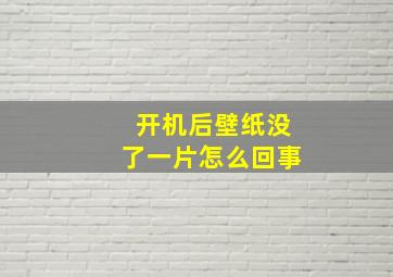 开机后壁纸没了一片怎么回事