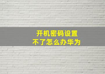 开机密码设置不了怎么办华为