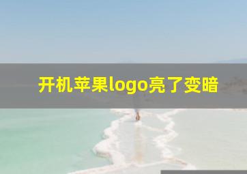 开机苹果logo亮了变暗