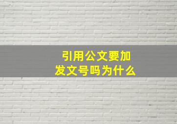 引用公文要加发文号吗为什么