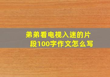 弟弟看电视入迷的片段100字作文怎么写