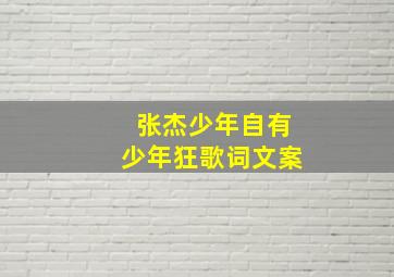 张杰少年自有少年狂歌词文案