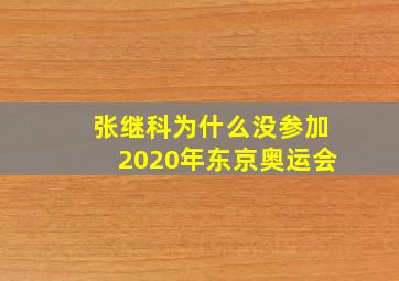 张继科为什么没参加2020年东京奥运会