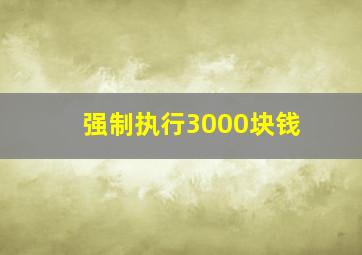 强制执行3000块钱