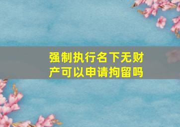 强制执行名下无财产可以申请拘留吗