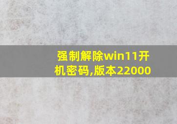 强制解除win11开机密码,版本22000