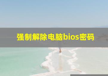 强制解除电脑bios密码