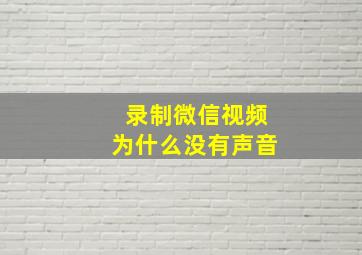 录制微信视频为什么没有声音