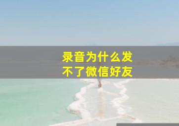 录音为什么发不了微信好友