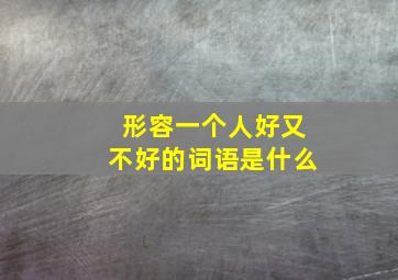 形容一个人好又不好的词语是什么