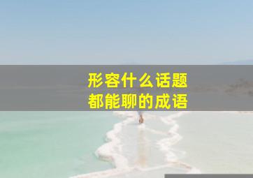 形容什么话题都能聊的成语