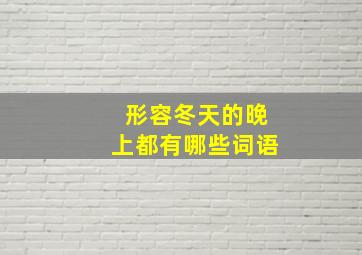 形容冬天的晚上都有哪些词语