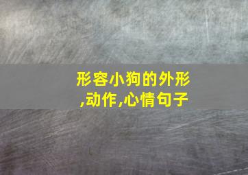 形容小狗的外形,动作,心情句子