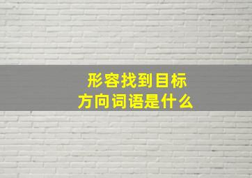 形容找到目标方向词语是什么