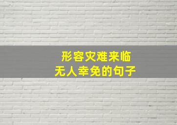 形容灾难来临无人幸免的句子