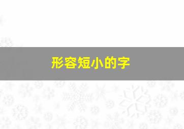 形容短小的字