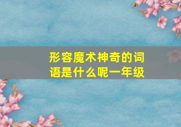 形容魔术神奇的词语是什么呢一年级