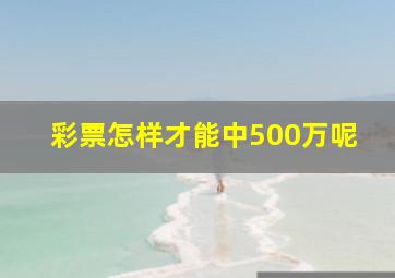 彩票怎样才能中500万呢