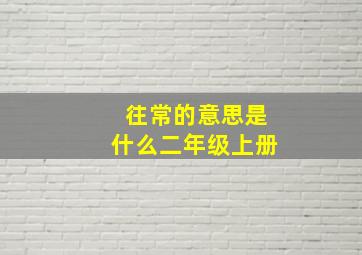 往常的意思是什么二年级上册