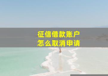 征信借款账户怎么取消申请