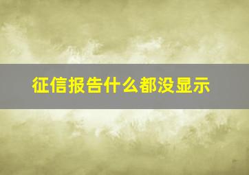 征信报告什么都没显示