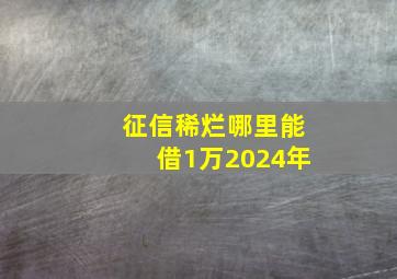 征信稀烂哪里能借1万2024年