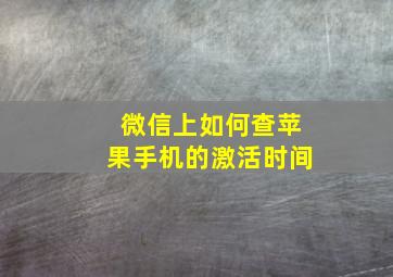 微信上如何查苹果手机的激活时间