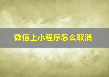 微信上小程序怎么取消