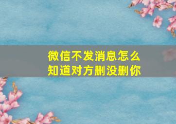 微信不发消息怎么知道对方删没删你