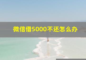 微信借5000不还怎么办