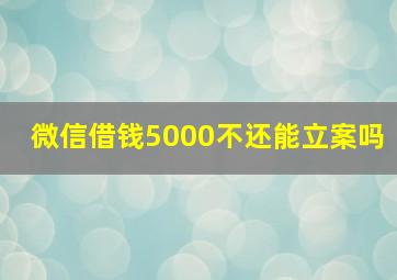 微信借钱5000不还能立案吗