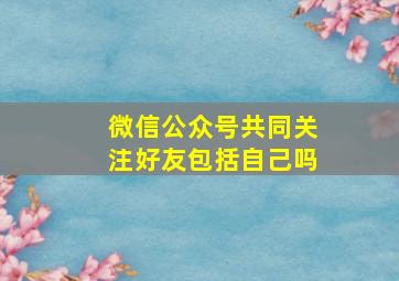 微信公众号共同关注好友包括自己吗