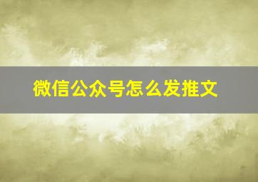 微信公众号怎么发推文