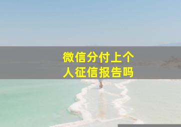 微信分付上个人征信报告吗