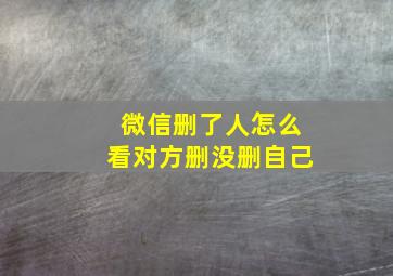 微信删了人怎么看对方删没删自己