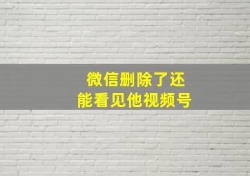 微信删除了还能看见他视频号