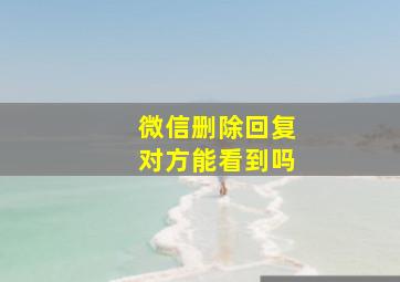 微信删除回复对方能看到吗