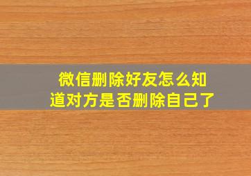 微信删除好友怎么知道对方是否删除自己了