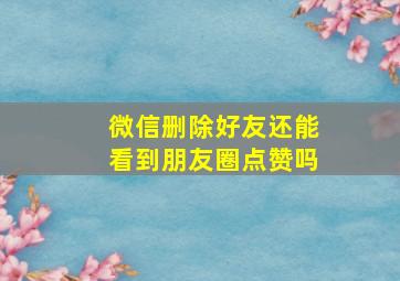 微信删除好友还能看到朋友圈点赞吗