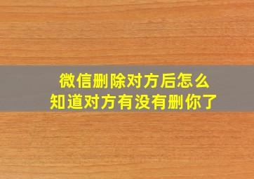 微信删除对方后怎么知道对方有没有删你了