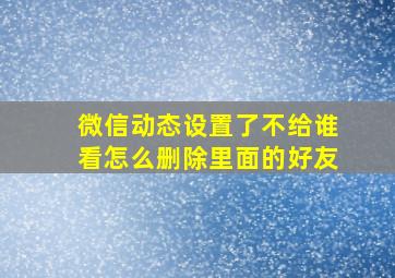 微信动态设置了不给谁看怎么删除里面的好友