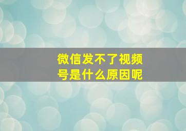 微信发不了视频号是什么原因呢