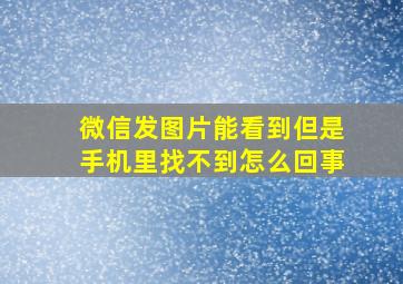 微信发图片能看到但是手机里找不到怎么回事