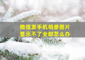 微信发手机相册图片显示不了全部怎么办