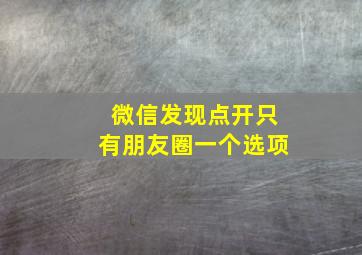 微信发现点开只有朋友圈一个选项